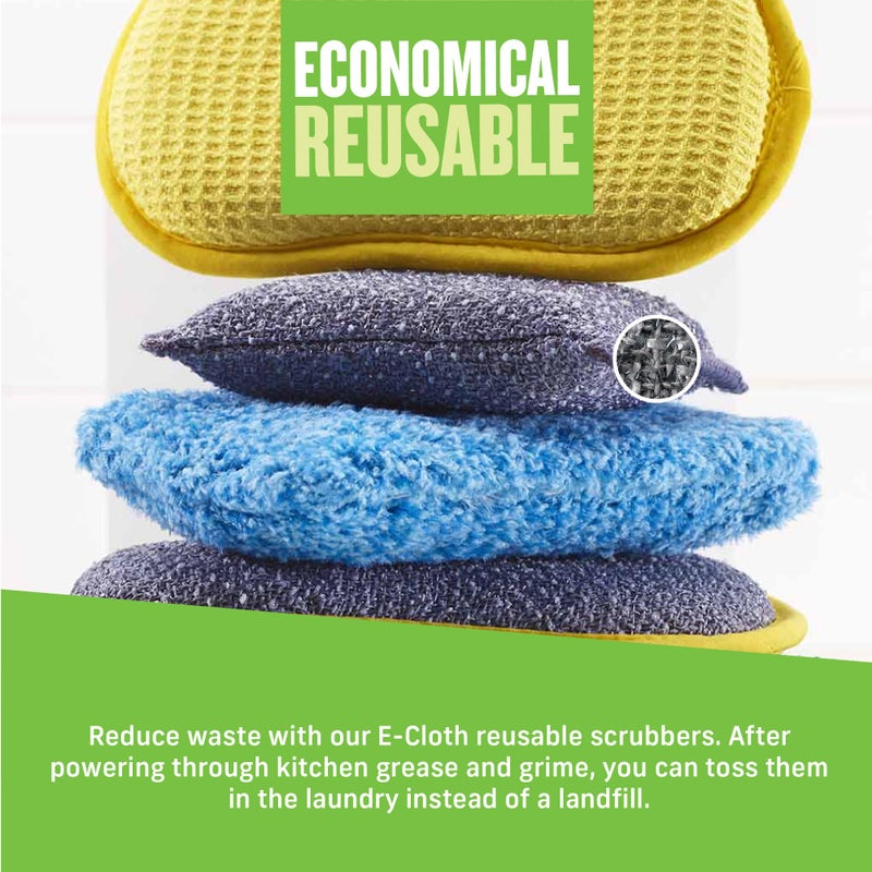 E-Cloth 2-Pack Non-Scratch Scrubbing Pads, Microfiber Scrubber and Dish Sponge, Ideal for a Streak-Free Clean Grill, Cast Iron and Dishes, Washable and Reusable, 100 Wash Promise - Image 5